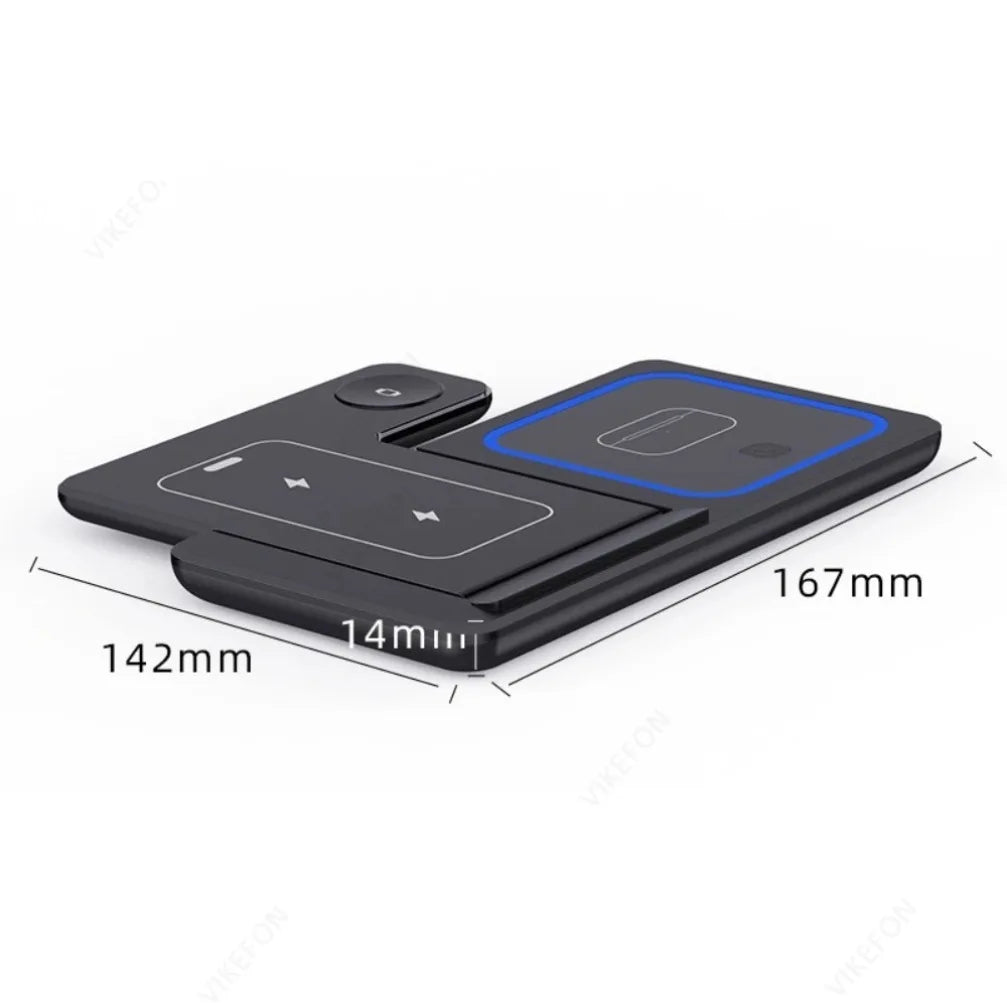 Foldable 3-in-1 30W MagSafe Wireless Charging Station for iPhone, AirPods, and Watch