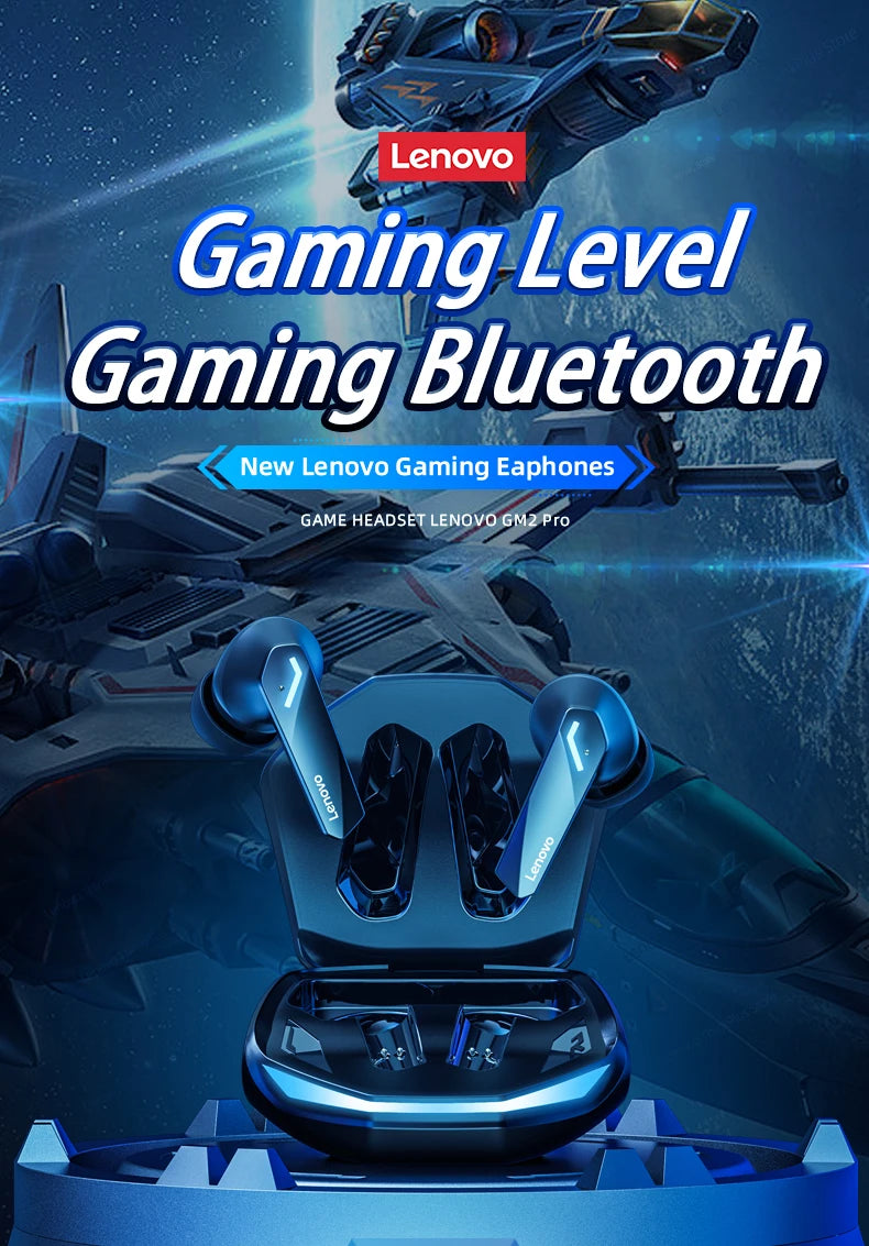 Lenovo GM2 Pro TWS Earbuds — Gaming/Music, Low Latency, Dual Mode