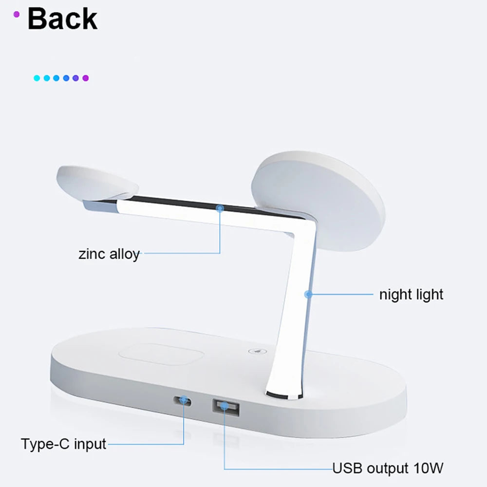 3-in-1 Magnetic Wireless Charger Stand — iPhone 12–17, Apple Watch, AirPods (2/3/Pro)