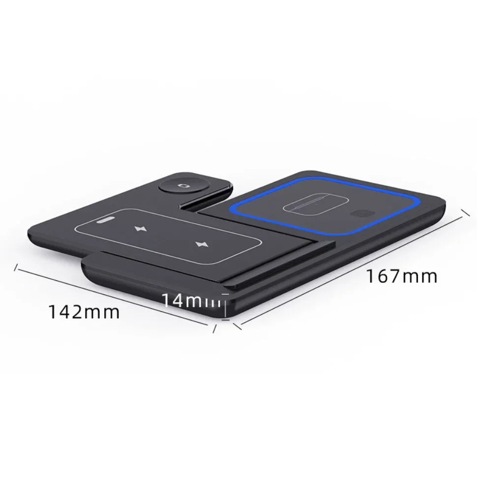 Foldable 3-in-1 30W MagSafe Wireless Charging Station for iPhone, AirPods, and Watch