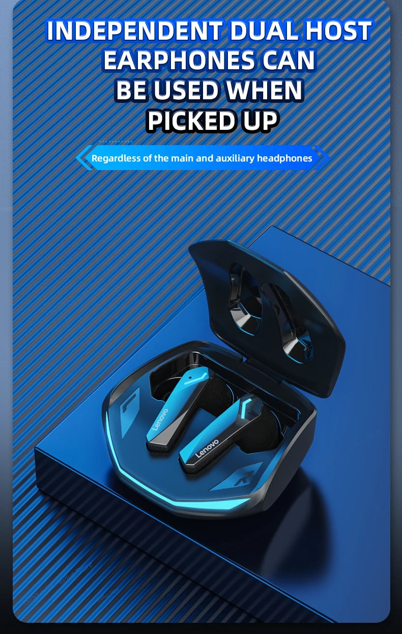 Lenovo GM2 Pro TWS Earbuds — Gaming/Music, Low Latency, Dual Mode